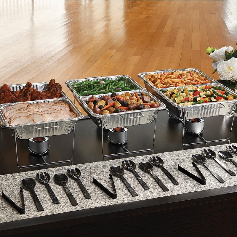 Party Essentials 6.5" Plastic Serving Tongs, 8-Count, Black - Image 5